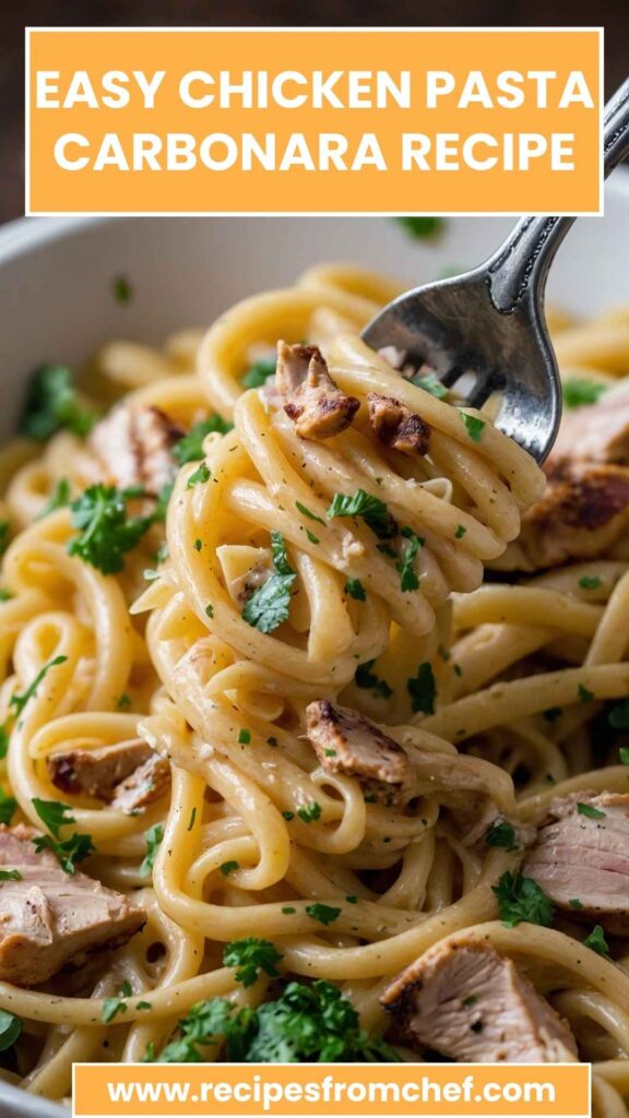 Easy Chicken Pasta Carbonara Recipe