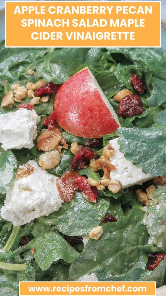 Apple Cranberry Pecan Spinach Salad Maple Cider Vinaigrette