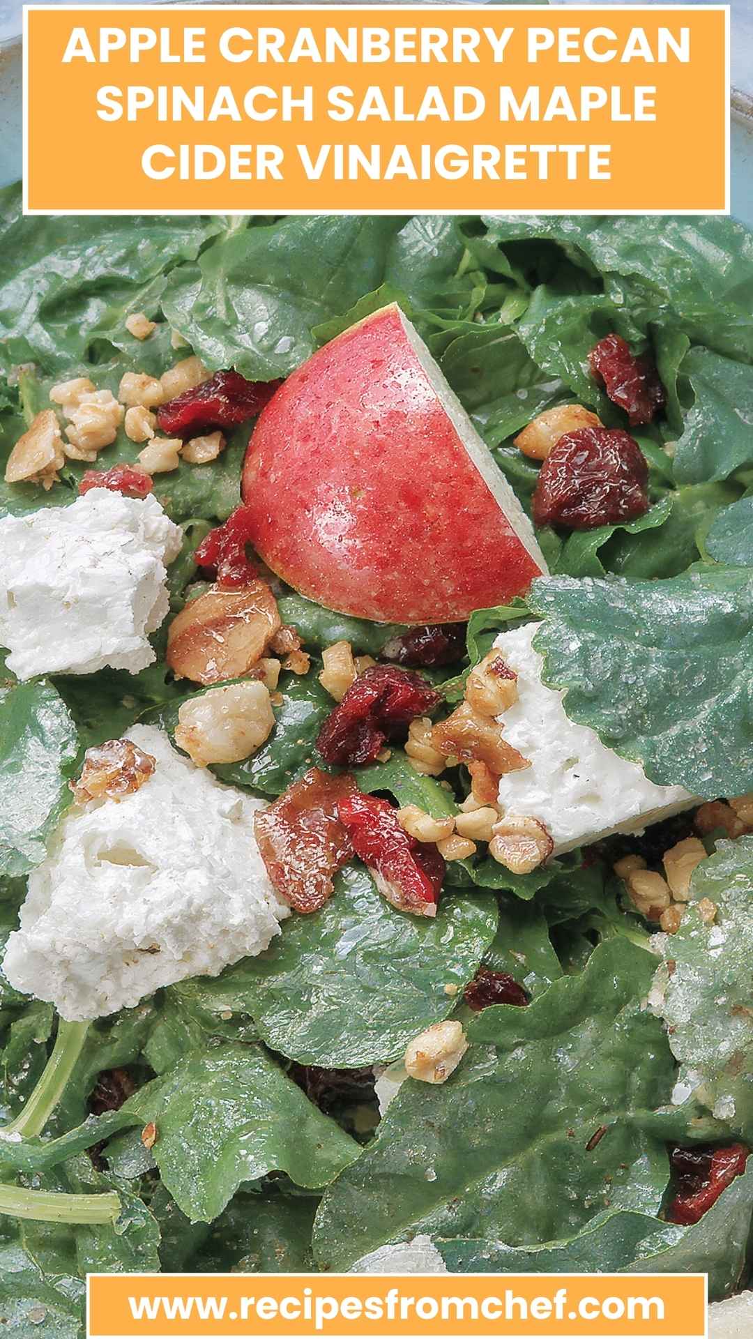 Apple Cranberry Pecan Spinach Salad Maple Cider Vinaigrette