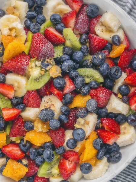 Honey Lime Rainbow Fruit Salad