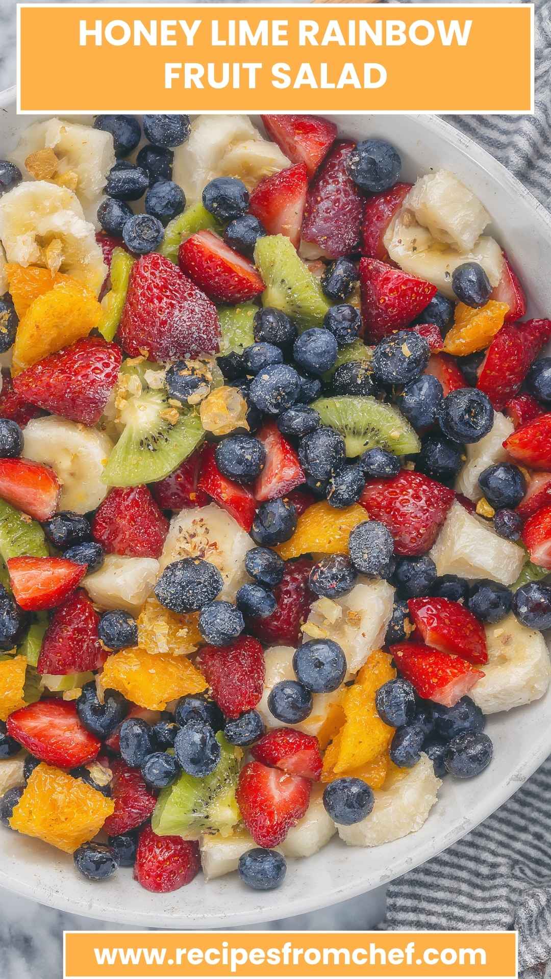 Honey Lime Rainbow Fruit Salad