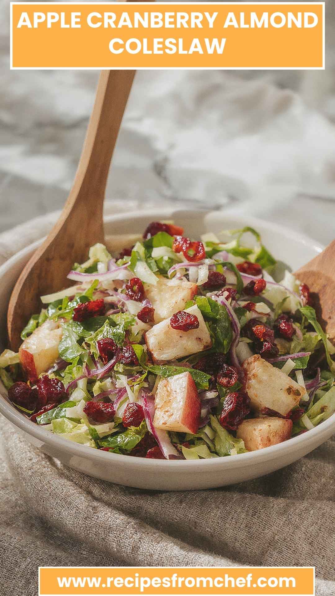 Apple Cranberry Almond Coleslaw