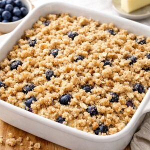 Blueberry Breakfast Cake Walnut Crumble step 7