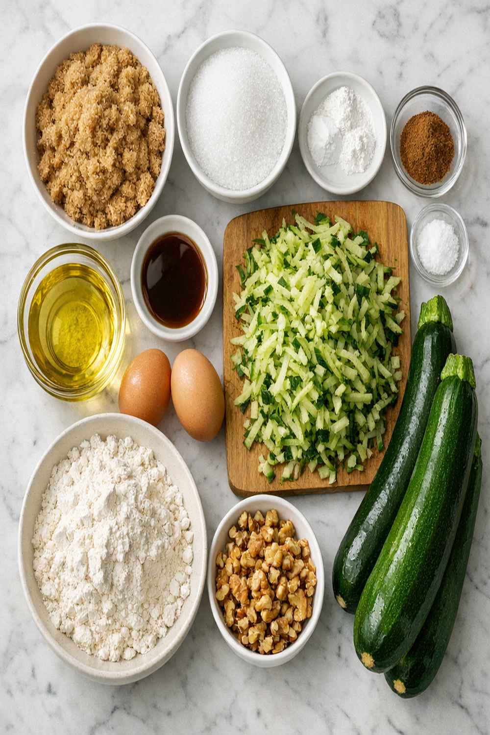 Brown Sugar Zucchini Bread Recipe ingredients