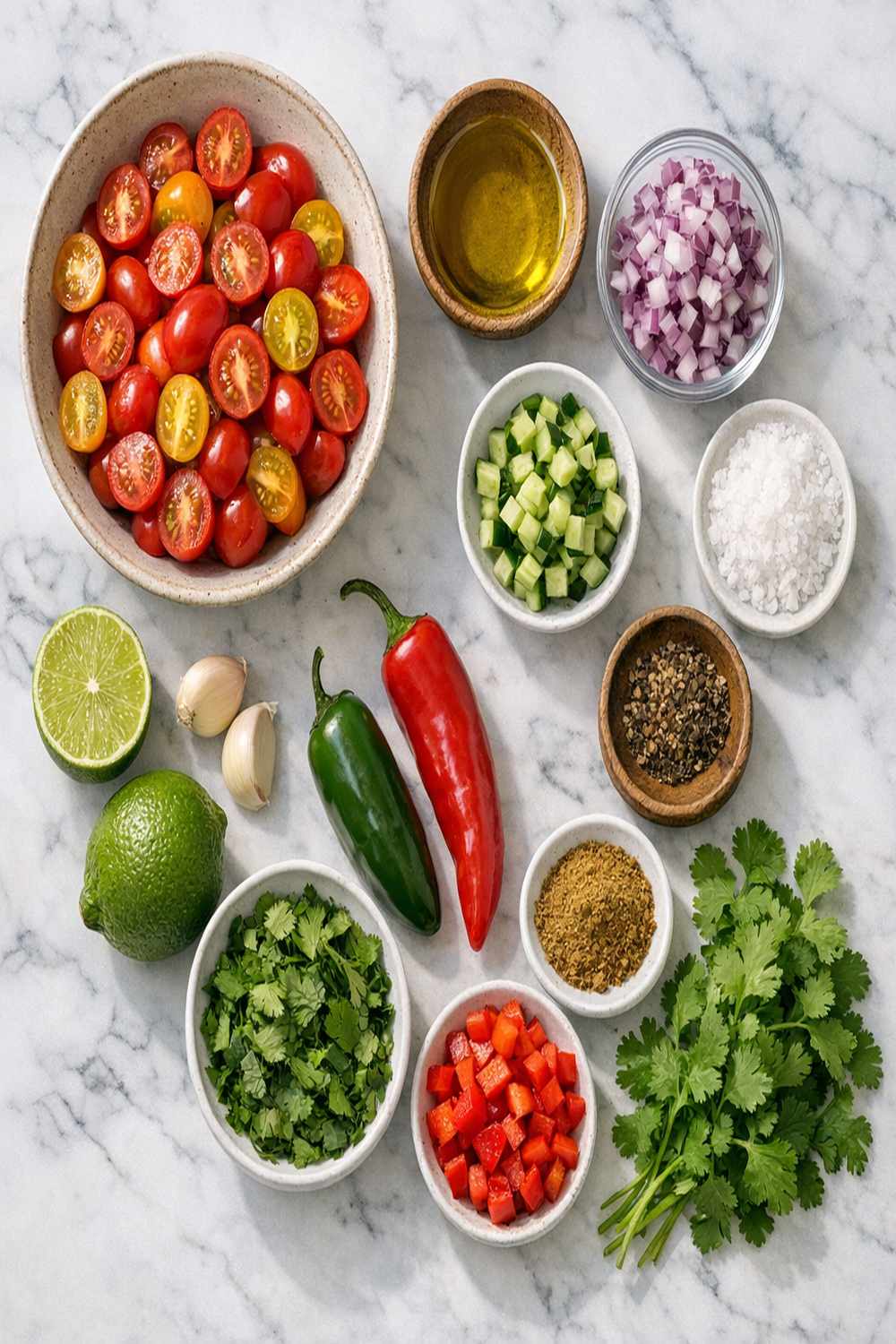 Cherry Tomato Salsa Recipe ingredients
